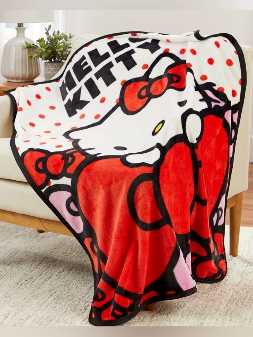 Hello kitty Silky Soft throw blanket NEW great gift Sanrio